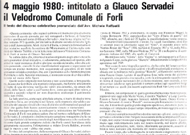 Intitolazione del Velodromo Forlì 1980